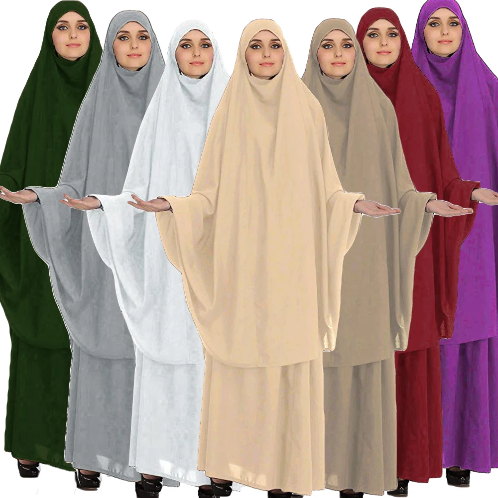 2 Töö Naiste Palve Määrata Moslemi Abaya Jilbab Araabia Hijab Sall Maxi Seelik Islami Õhuliini Täielikult Katta Jumalateenistuse Ramadan Lähis-Ida 0