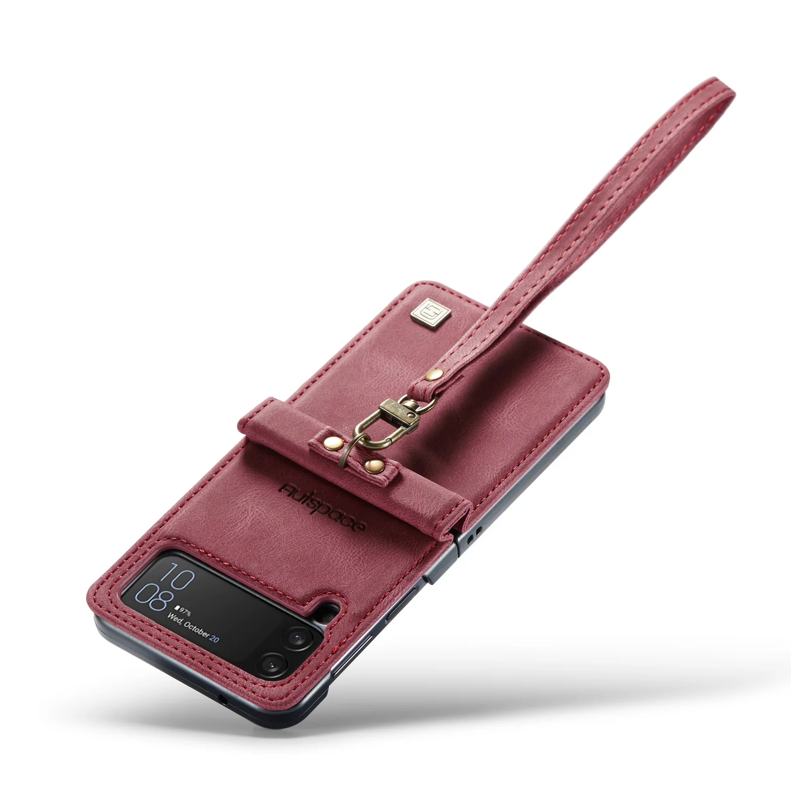 Äri kaelapaela kinnitamine Disain Nahast Kate Case for Samsung Galaxy Z Flip4 Flip 4 5G Zflip4 Non-Slip Mugav Telefoni Kott