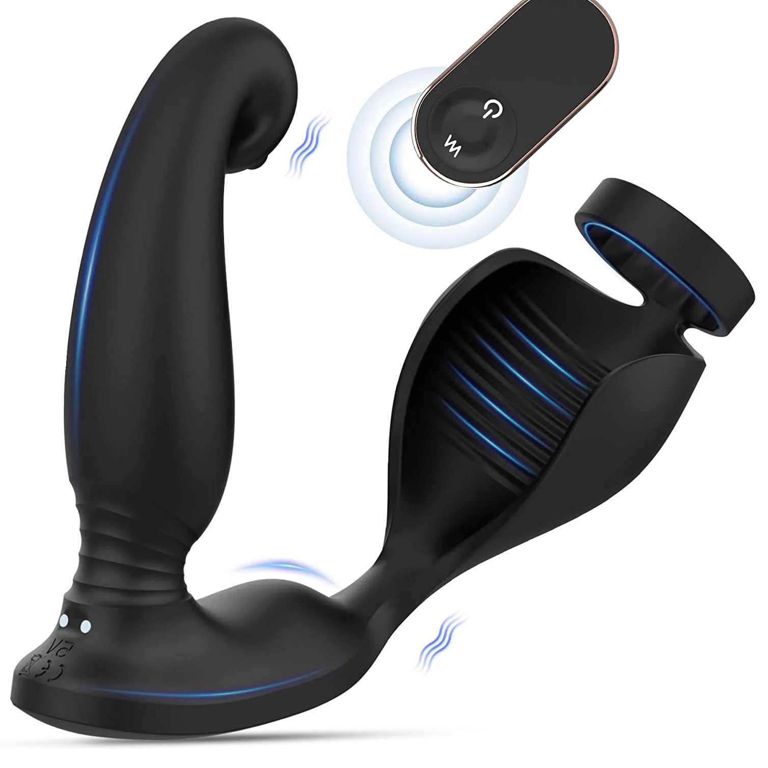 Mees Eesnäärme Massaaž Vibraator Anal Plug Silikoon Veekindel Pult Stimulaator Lükata Ejakulatsiooni Ringi Mänguasi Meestele