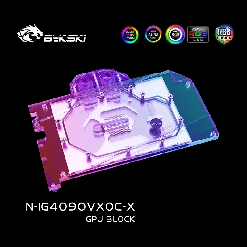 Bykski Vee Block Värvikas Radeon RTX 4090 Vulcan OC GPU Kaart / Vasest Jahutus Radiaator RGB SYNC / N-IG4090VXOC-X 4