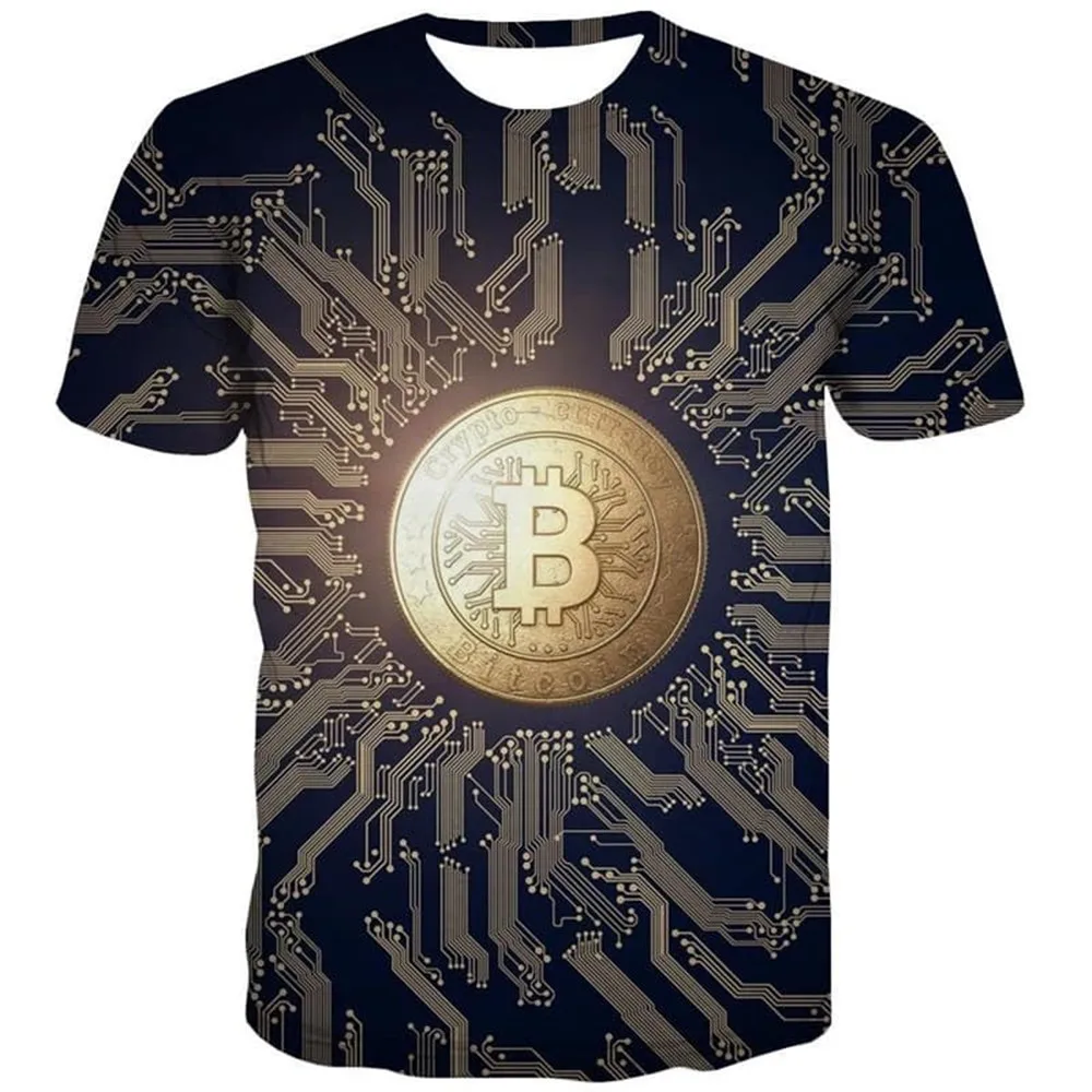 3d Tshirt Bitcoin T-särk Meestele, Abstraktse T-särgid 3d Retro Tshirt Trükitud Harajuku lõbusad T-särgid, Lühikesed Varrukad suvel Jahe Slim 3