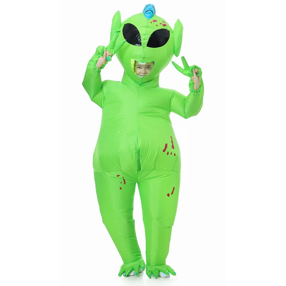 JYZCOS Rohelise Välismaalase Täispuhutav Kostüüm Täiskasvanud Poisid Tüdrukud Halloween Cosplay Pool Kostüümid Monster Välismaalase Õhkima Halloween Kostüüm