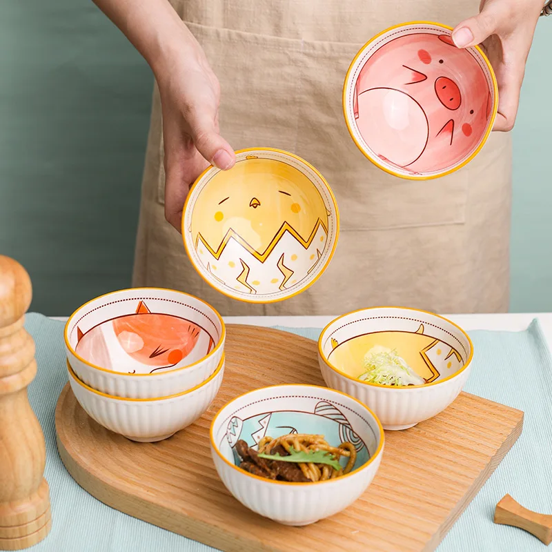 Jaapani Kook Cartoon Hommikusöök Plaat, Keraamika Kunst Lauanõud Loominguline Armas Loom Leibkonna Sügav Sushi Lääne-Plaat