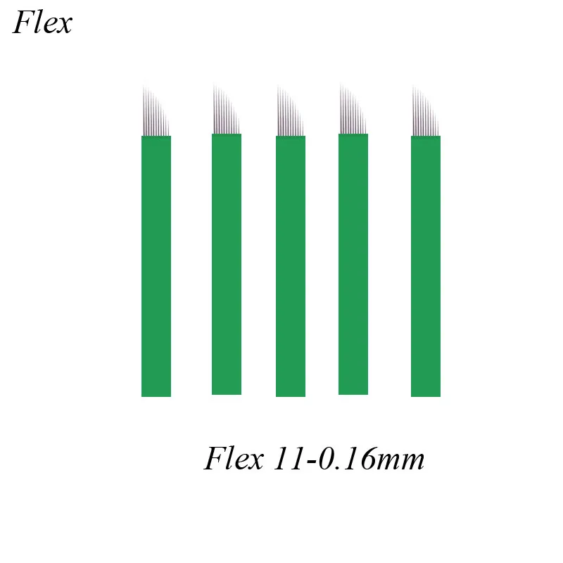 11CF 0.16 mm Roheline Nano 100tk Alaline Meik Käsitsi Kulmu Tätoveering Nõelad Microblade 5