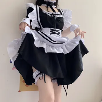 Jaapani Lolita Goth Neiu Kleit Suvel Lolita Riided Cosplay Magus Kostüümid Puhvis Varrukad Armas Pits Kleit 2021
