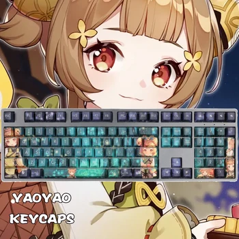 Mäng Genshin Mõju Keycaps 108Keys PBT Armas Yaoyao Anime Cosplay Keycap Klaviatuuri Teenetemärgi Tarvikud Fännid Kingitused