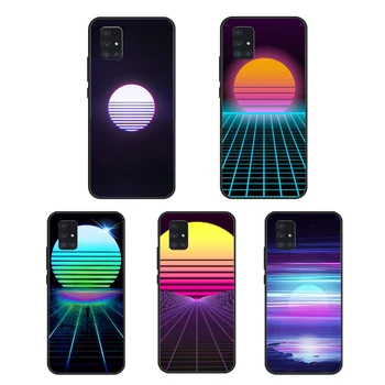 Synthwave Päike Neoon 80 Case For Samsung Galaxy A52 A12 A22 A32 A42 A72 A52S A21S A50 A70 A11 A31 A71 A51 Kate