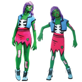 Halloween Zombie Cosplay Kostüüm Laste Päev Pool Staadiumis täitmiseks Täiskasvanud Lapsed, Naiste Kaasaegne Zombie Kostüüm