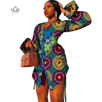 Aafrika Kleidid Naistele Õie Printida Traditsiooniline Ankara Dashiki Särgid Kleit Patchework Seksikas Daam Suvel Rõivad Pool