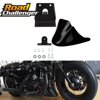 Must Mootorratas Ees Lõua Alumine Spoiler Mudguard Õhu Dam Voolundi Kate Mudguard Õiglane jaoks Harley Sportster XL883 XL1200