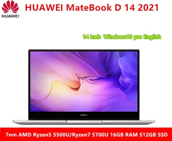 Kvaliteet Sülearvuti HUAWEI MateBook D 14 2021 14 Tolli FHD Ekraan AMD Ryzen 7 5700U 8 Core 16 Lõng Kuni 4.3 GHz Matt Ekraan HDMI