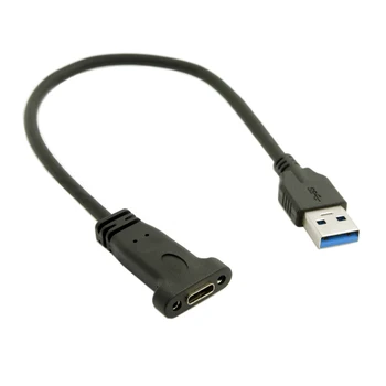 CY USB-Tüüp C-USB-Kaabel-Adapter USB-C USB 3.1 C-Tüüpi Naine, et USB 3.0 Male Kaabel 20cm Panel Mount Kruvi Auk