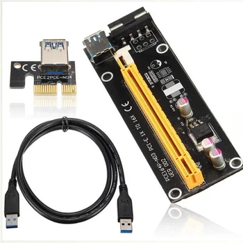 60CM PCI-E Ärkaja Kaart PCI Express 1X kuni 16X Laiendamine 4Pin SATA Power LED videokaart