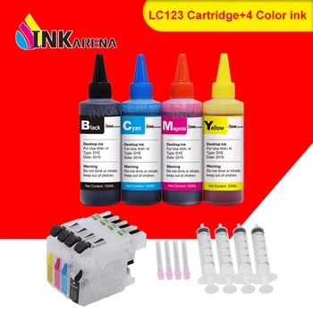 INKARENA LC 123 XL Printeri tindikassett Brother LC121 LC125 LC127 LC129 + 400ml Pudel Ink DCP-J4110DW J132W J152W J552DW