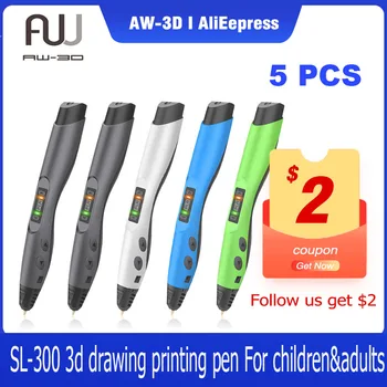 SUNLU 5TK 3D-Printimine Pen SL-300 lastele&täiskasvanute 3d joonistamine trükkimine pen Toetada PLS/ABS Hõõgniidi 1.75 mm festival Kingitus
