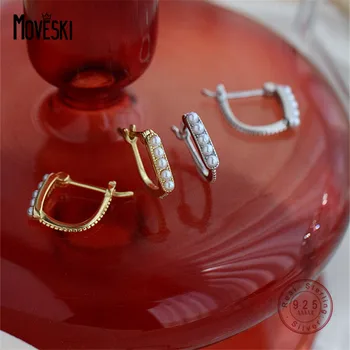 MOVESKI 925 Sterling Hõbe Luksus Elegantne Pärl String Kõrvarõngad Naiste Mood pulmapiltide Ehted Tarvikud