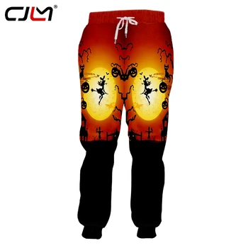 CJLM Suured Vaba aja veetmise Meeste Püksid 3D Kõrvits Ja Luud Nõid Trükitud Halloween Riideid Tarnijate Mees Brändi Sweatpants