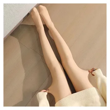 Naiste Nahk Fliis Legging Paljas jalg Paks Naine Sukad Sukkpüksid Mood Elastne Paksenenud Soojad Säärised aasta Sügisest Talve