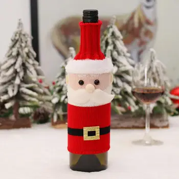 Armas Käsitsi Kootud Kangas Jõulud Puhkuse Õlu Šampanja Pudel Hõlma Õlle Pudel Ornament Katab Õlle Pudeli Kaas