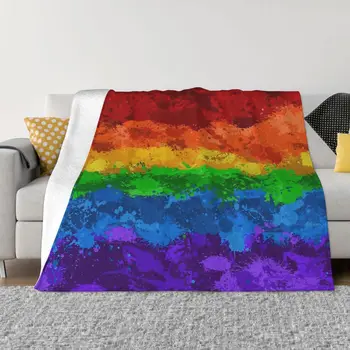 Homo -, bi-Seksuaalse Vähemuse Rainbow Värvi Plartsutama Lipu Kantav Soe Viska Tekid jaoks Voodipesu Reisi