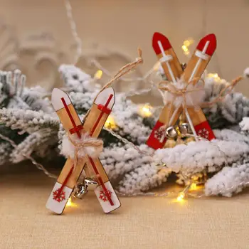 Jõulud Rippuvad Ripatsid Saani Xmas Tree Home Decor Ornament Juhatuse Aasta Miniture Kingitus Asjade Ski Puidust Käsitöö Dollhous I3C0
