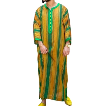 Dubai Lähis-Idas Islami Meeste Riideid Hingav Polüester Rüü Riided Triibuline Kleit Vintage Moslemi Riideid