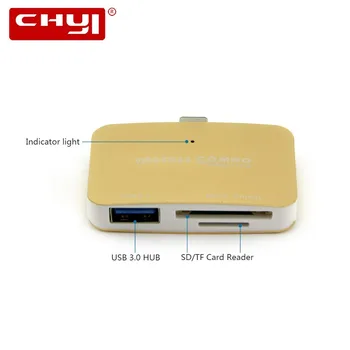 CHYI 3 In 1 USB-3.1 C-Tüüpi RUMMU OTG USB3.0 HUB Koos TF SD-Mälukaardi Lugeja, USB-C USB-Jaoturit Adapter Arvuti Sülearvuti Tarvikud