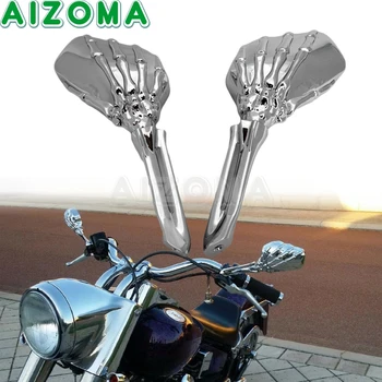 Chrome ' i Mootorratta Tagumine Pool tahavaatepeeglid For Motorcycle Touring Tour Glide Honda Shadow VLX 600 ACE Indian Chief Kolju Luukere Käsi