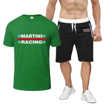 2022 Meeste Martini Racing Trükkimine Lühike Komplekti Suvel Puuvill Spordirõivad 2tk Tshirt Sweatpants Tracksuit Ülikond