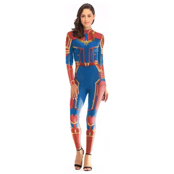 Kapten Carol Danvers Kombekas Catsuit Cosplay Kostüümid Superkangelane Kombekas Naiste Täiskasvanud Halloween Kostüüm Custom Made