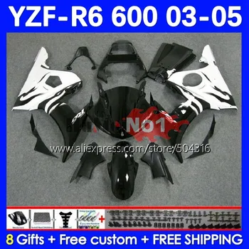Body Komplekt YAMAHA YZF-R6 YZF R6 R 6 600CC YZF 600 CC 5No.8 YZF600 YZFR6 03 04 05 YZF-600 2003 2004 2005 Voolundi valge laos