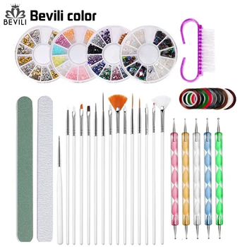 37Pcs Komplekt Nail Art Pintslid Pen Dotting Tool Maniküür Kive Pärlitega Kaunistus
