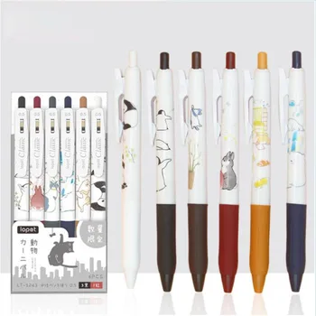 36 tk/palju Multikas Loomade Vajutage Gel Pen Set Armas 0,5 mm must Tint Allkiri Pliiatsid Reklaam Kingitus Kontori koolitarbed 0