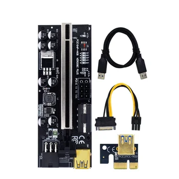 VER009C Pluss PCI-E Ärkaja VER009C Pluss PCI Express PCIE 1X Kuni 16X Extender 0,6 M USB 3.0 Kaabel SATA To 6Pin Power Video Kaart
