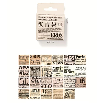 40Packs Hulgi-Mini Box Kleebised Vintage Ajaleht Mustriga, Materjal Loominguline Paber Scrapbooking Silt Piimatoodete 4CM kunstitarbed