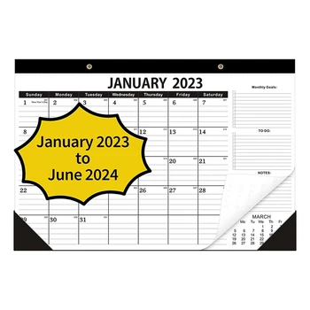 Laua Kalender 2023 - Jaanuar 2023 - Juuni 2024,18-Kuu Seina-Kalendreid,17 Inchx 12 Tolli