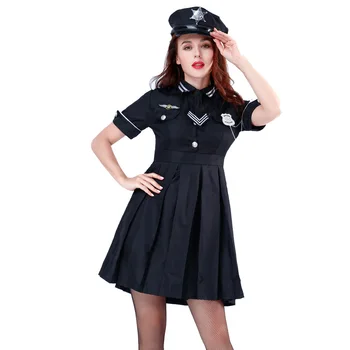 Daamid Tumesinine Cop Politsei Naise Kostüüm Ühtne Partei Fancy Kleit Kanad Riided cosplay kostüümid