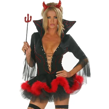 Naiste sexy kuninganna mängu ühtne rolli mängib ülikond naiste Halloween Kurat Kostüüm