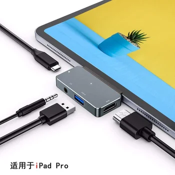USB-C-Hub 4K HDMI-ühilduv Adapter USB-C PD USB3.0 3,5 mm Jack Port USB Type C Dock for iPad Pro Macbook Pro/Air
