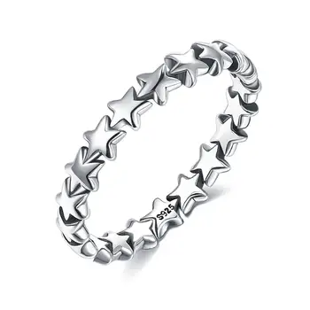 100% 925 sterling silver star sõrme sõrmus Ehted Naiste Top Kvaliteet: 6 # 7 # 8 # 9 # tilk laevandus