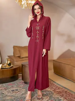 Ramadan Eid Mubarak Seal Kaftan Abaya Dubai Pakistani Türgi Islami Moslemi Kleit Naistele Kauhtana Rüü Longue Djellaba Femme Niqab