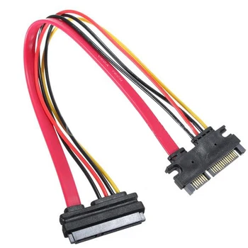 22 Pin-kood (7+15) Serial ATA Meeste ja Naiste Andmeid Combo Power Extension Cable SATA-M/N pikendusjuhe 30 cm