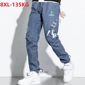 suvel sügisel meestele korea stiilis teksad kirja, pluss suurus 7XL 8XL high street kamuflaaž segast lahti elastsus skateboar püksid
