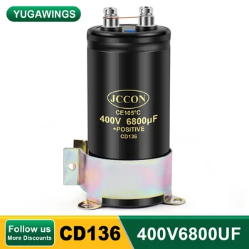 400V6800UF 76x130 MFD Alumiinium Kruvi Heli Filtreerimise Elektrolüütiline Kondensaator 105℃ JCCON CD136 Polt Kondensaatorid 6800UF