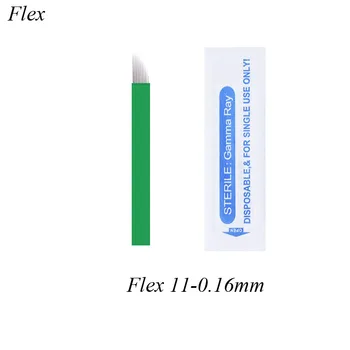11CF 0.16 mm Roheline Nano 100tk Alaline Meik Käsitsi Kulmu Tätoveering Nõelad Microblade 0