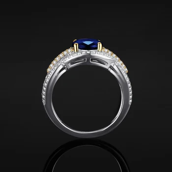 JewelryPalace Infinity 2.5 ct Ovaalne Loodud Sapphire 925 Sterling Hõbe Solitaire kihlasormus Naine Pulm Bänd Kuld 1