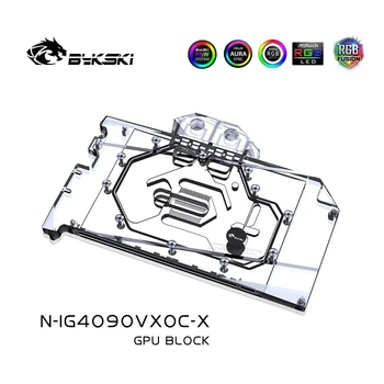 Bykski Vee Block Värvikas Radeon RTX 4090 Vulcan OC GPU Kaart / Vasest Jahutus Radiaator RGB SYNC / N-IG4090VXOC-X 1