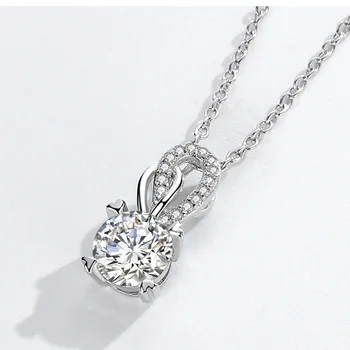 100% 925 Sterling Hõbe Päritolu Teemant Kaelakee Ripats Collares Mujer Hõbe 925 Ehted Teemant Ripatsid Gemstone Ehted 1