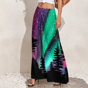 Mystic Metsa Printida Otse Püksid Virmalised Kaasaegne Lai Jalg Püksid Naiste Liiga Streetwear Graafiline Püksid 2