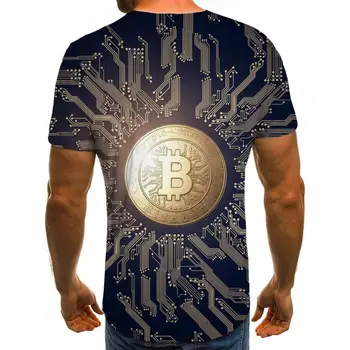 3d Tshirt Bitcoin T-särk Meestele, Abstraktse T-särgid 3d Retro Tshirt Trükitud Harajuku lõbusad T-särgid, Lühikesed Varrukad suvel Jahe Slim 2